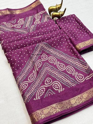 Vastrangan bandhani print saree at wholesale price